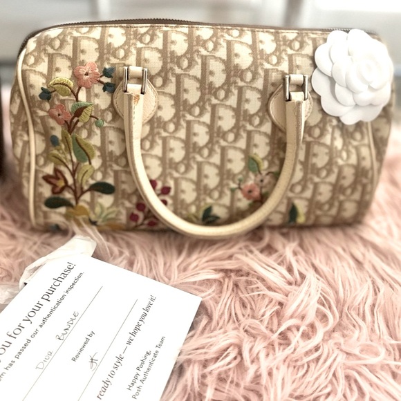 Dior Handbags - Christian dior Diorrissimo embroidered floral boston bag RARE!